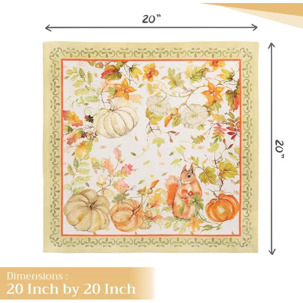 imageMaison d Hermine Napkins 100 Cotton Set of 4 Decorative Napkin Washable Cloth Napkins for Gifts Home Wedding Restaurant ampamp Camping Dalida  ThanksgivingChristmas 20x2020  Pumpkin Passion