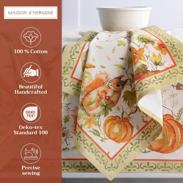 imageMaison d Hermine Napkins 100 Cotton Set of 4 Decorative Napkin Washable Cloth Napkins for Gifts Home Wedding Restaurant ampamp Camping Dalida  ThanksgivingChristmas 20x2020  Pumpkin Passion