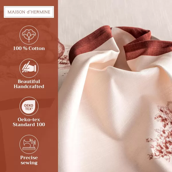 imageMaison d Hermine Napkins 100 Cotton Set of 4 Decorative Napkin Washable Cloth Napkins for Gifts Home Wedding Restaurant ampamp Camping Dalida  ThanksgivingChristmas 20x2014  Holy Jouy  Brown