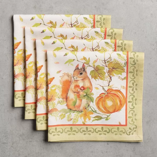 imageMaison d Hermine Napkins 100 Cotton Set of 4 Decorative Napkin Washable Cloth Napkins for Gifts Home Wedding Restaurant ampamp Camping Dalida  ThanksgivingChristmas 20x2020  Pumpkin Passion