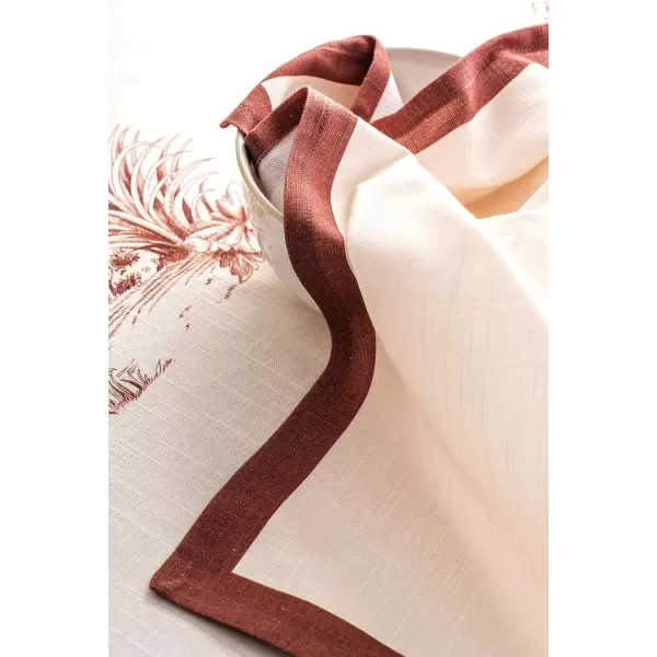 imageMaison d Hermine Napkins 100 Cotton Set of 4 Decorative Napkin Washable Cloth Napkins for Gifts Home Wedding Restaurant ampamp Camping Dalida  ThanksgivingChristmas 20x2014  Holy Jouy  Brown