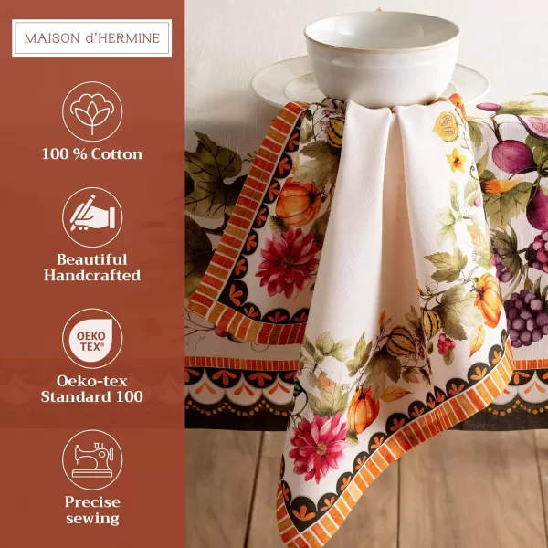 imageMaison d Hermine Napkins 100 Cotton Set of 4 Decorative Napkin Washable Cloth Napkins for Gifts Home Wedding Restaurant ampamp Camping Dalida  ThanksgivingChristmas 20x2012  Pumpkin Garden  Cloudy Cream