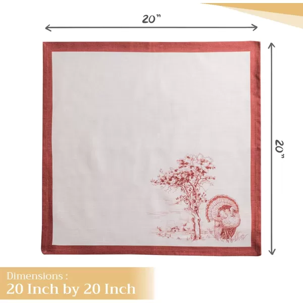 imageMaison d Hermine Napkins 100 Cotton Set of 4 Decorative Napkin Washable Cloth Napkins for Gifts Home Wedding Restaurant ampamp Camping Dalida  ThanksgivingChristmas 20x2014  Holy Jouy  Brown