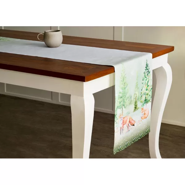imageMaison d Hermine Sofia 100 Cotton Table Runner Tabletop Cover for Home Kitchen Dining Dcor Cocktail Parties Family Dinners Wedding ThanksgivingChristmas Double Layer 1450quotx108quotWinter Mornings
