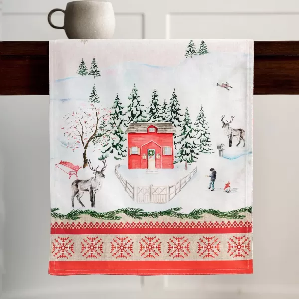 imageMaison d Hermine Sofia 100 Cotton Table Runner Tabletop Cover for Home Kitchen Dining Dcor Cocktail Parties Family Dinners Wedding ThanksgivingChristmas Double Layer 1450quotx108quotRural Xmas