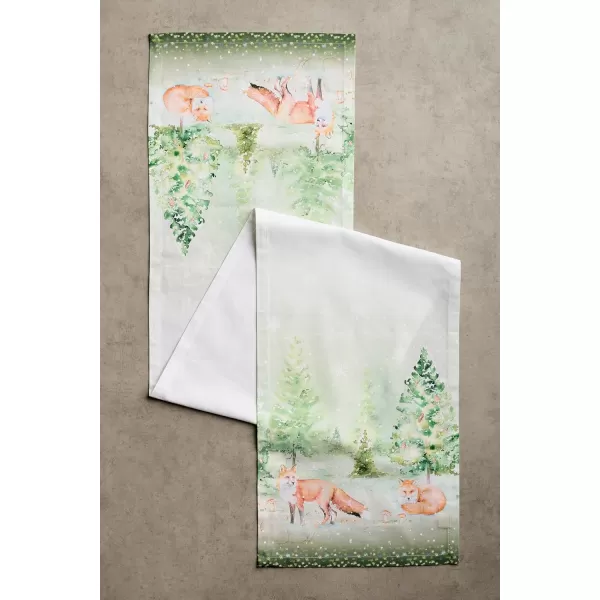 imageMaison d Hermine Sofia 100 Cotton Table Runner Tabletop Cover for Home Kitchen Dining Dcor Cocktail Parties Family Dinners Wedding ThanksgivingChristmas Double Layer 1450quotx108quotWinter Mornings