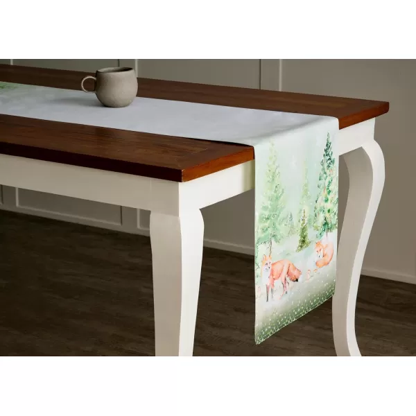 imageMaison d Hermine Sofia 100 Cotton Table Runner Tabletop Cover for Home Kitchen Dining Dcor Cocktail Parties Family Dinners Wedding ThanksgivingChristmas Double Layer 1450quotx108quotWinter Mornings
