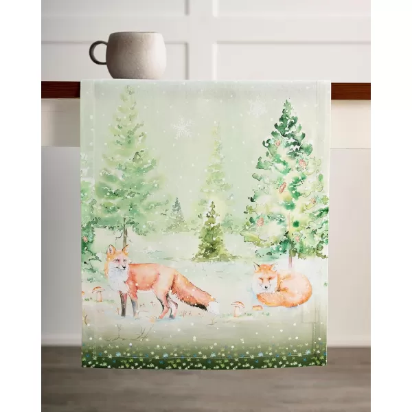 imageMaison d Hermine Sofia 100 Cotton Table Runner Tabletop Cover for Home Kitchen Dining Dcor Cocktail Parties Family Dinners Wedding ThanksgivingChristmas Double Layer 1450quotx108quotWinter Mornings