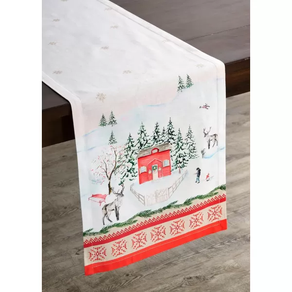 imageMaison d Hermine Sofia 100 Cotton Table Runner Tabletop Cover for Home Kitchen Dining Dcor Cocktail Parties Family Dinners Wedding ThanksgivingChristmas Double Layer 1450quotx108quotRural Xmas