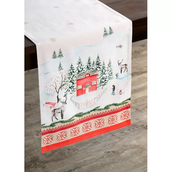 imageMaison d Hermine Sofia 100 Cotton Table Runner Tabletop Cover for Home Kitchen Dining Dcor Cocktail Parties Family Dinners Wedding ThanksgivingChristmas Double Layer 1450quotx108quotRural Xmas
