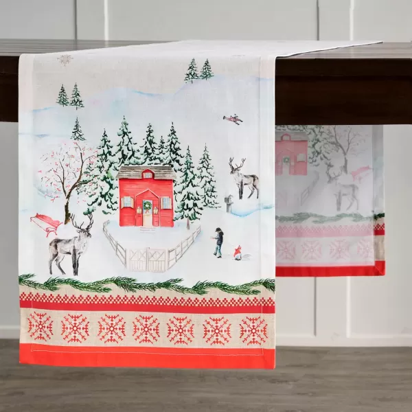 imageMaison d Hermine Sofia 100 Cotton Table Runner Tabletop Cover for Home Kitchen Dining Dcor Cocktail Parties Family Dinners Wedding ThanksgivingChristmas Double Layer 1450quotx108quotRural Xmas