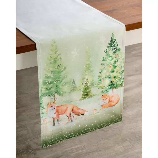imageMaison d Hermine Sofia 100 Cotton Table Runner Tabletop Cover for Home Kitchen Dining Dcor Cocktail Parties Family Dinners Wedding ThanksgivingChristmas Double Layer 1450quotx108quotWinter Mornings