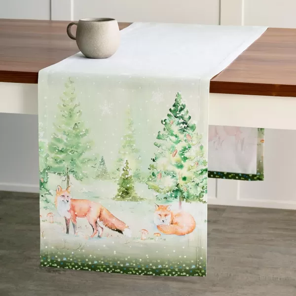 imageMaison d Hermine Sofia 100 Cotton Table Runner Tabletop Cover for Home Kitchen Dining Dcor Cocktail Parties Family Dinners Wedding ThanksgivingChristmas Double Layer 1450quotx108quotWinter Mornings