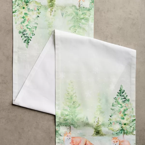 imageMaison d Hermine Sofia 100 Cotton Table Runner Tabletop Cover for Home Kitchen Dining Dcor Cocktail Parties Family Dinners Wedding ThanksgivingChristmas Double Layer 1450quotx108quotWinter Mornings