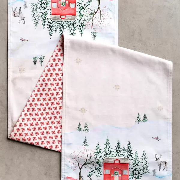 imageMaison d Hermine Sofia 100 Cotton Table Runner Tabletop Cover for Home Kitchen Dining Dcor Cocktail Parties Family Dinners Wedding ThanksgivingChristmas Double Layer 1450quotx108quotRural Xmas