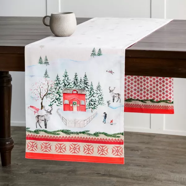 imageMaison d Hermine Sofia 100 Cotton Table Runner Tabletop Cover for Home Kitchen Dining Dcor Cocktail Parties Family Dinners Wedding ThanksgivingChristmas Double Layer 1450quotx108quotRural Xmas