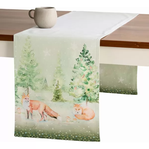 imageMaison d Hermine Sofia 100 Cotton Table Runner Tabletop Cover for Home Kitchen Dining Dcor Cocktail Parties Family Dinners Wedding ThanksgivingChristmas Double Layer 1450quotx108quotWinter Mornings