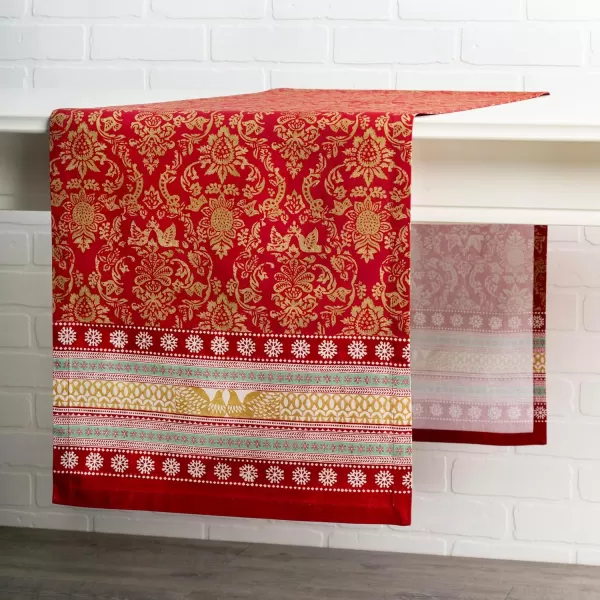 imageMaison d Hermine Sofia 100 Cotton Table Runner Tabletop Cover for Home Kitchen Dining Dcor Cocktail Parties Family Dinners Wedding ThanksgivingChristmas Double Layer 1450quotx108quotSofia