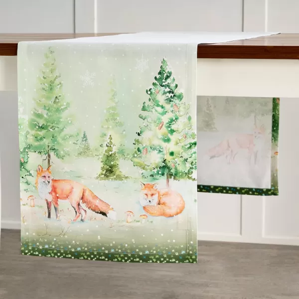 imageMaison d Hermine Sofia 100 Cotton Table Runner Tabletop Cover for Home Kitchen Dining Dcor Cocktail Parties Family Dinners Wedding ThanksgivingChristmas Double Layer 1450quotx108quotWinter Mornings