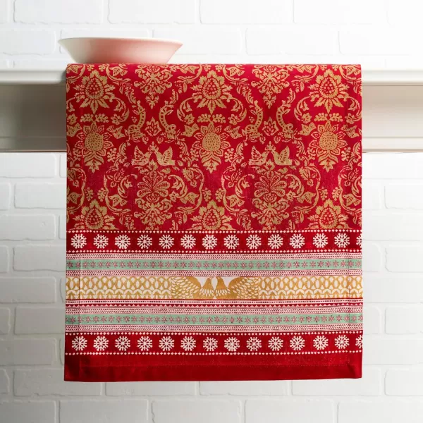imageMaison d Hermine Sofia 100 Cotton Table Runner Tabletop Cover for Home Kitchen Dining Dcor Cocktail Parties Family Dinners Wedding ThanksgivingChristmas Double Layer 1450quotx108quotSofia