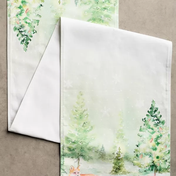 imageMaison d Hermine Sofia 100 Cotton Table Runner Tabletop Cover for Home Kitchen Dining Dcor Cocktail Parties Family Dinners Wedding ThanksgivingChristmas Double Layer 1450quotx108quotWinter Mornings