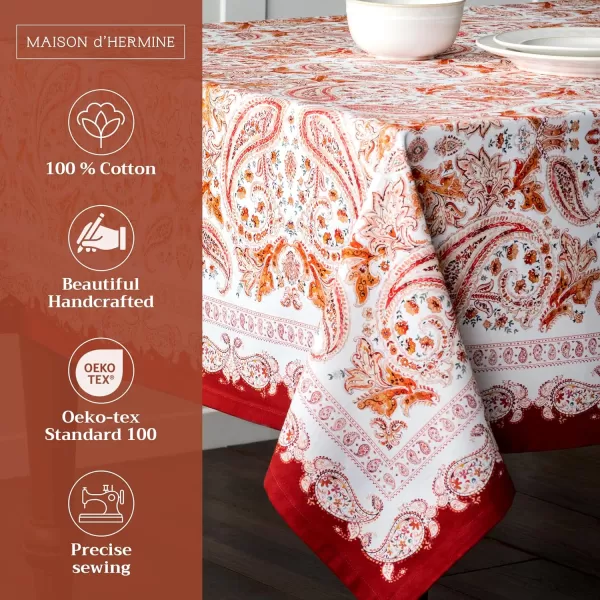 imageMaison d Hermine Tablecloths 100 Cotton 60quotx90quot Decorative Rectangle Tablecloth Washable Table Cover Holiday Dinner Wedding ampamp Dining Orient  ThanksgivingChristmas