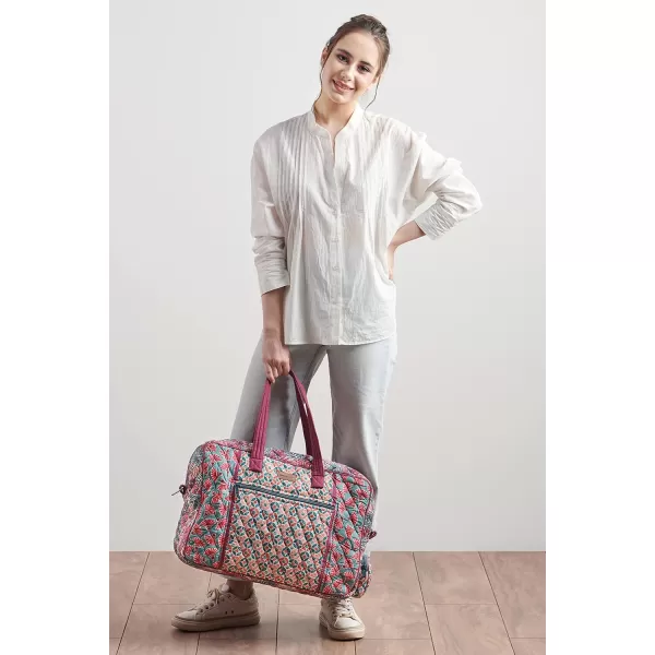 imageMaison d Hermine Weekend Bag Cotton Quilted Duffel Overnight Luggage Weekender Gym Bag for Gifts Travel Men Women Business Travellers Family Trip Bonobo  Blue7  Bamako