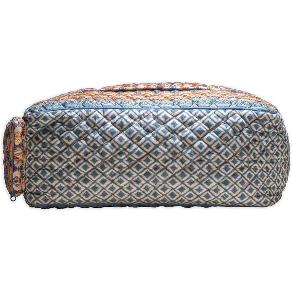 imageMaison d Hermine Weekend Bag Cotton Quilted Duffel Overnight Luggage Weekender Gym Bag for Gifts Travel Men Women Business Travellers Family Trip Bonobo  Blue11  Ikat