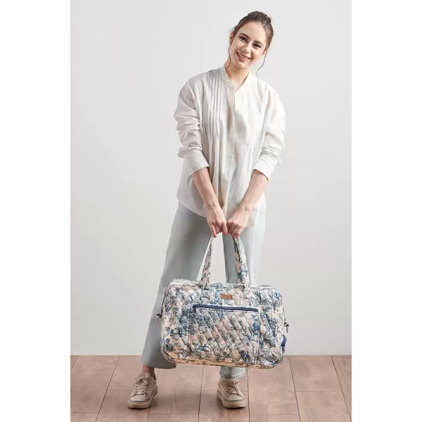 imageMaison d Hermine Weekend Bag Cotton Quilted Duffel Overnight Luggage Weekender Gym Bag for Gifts Travel Men Women Business Travellers Family Trip Bonobo  Blue2  the Miller  Blue