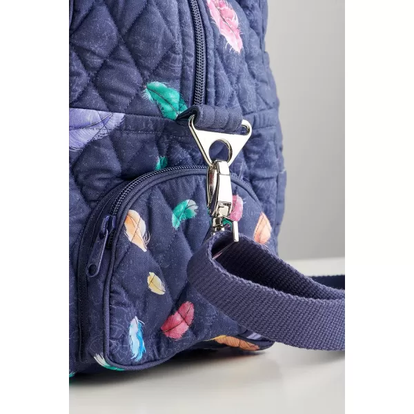 imageMaison d Hermine Weekend Bag Cotton Quilted Duffel Overnight Luggage Weekender Gym Bag for Gifts Travel Men Women Business Travellers Family Trip Bonobo  Blue30  Birdies on Wire