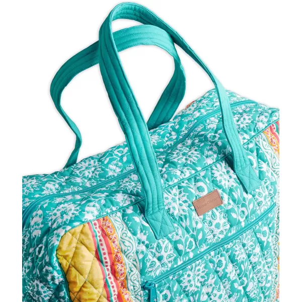 imageMaison d Hermine Weekend Bag Cotton Quilted Duffel Overnight Luggage Weekender Gym Bag for Gifts Travel Men Women Business Travellers Family Trip Bonobo  Blue35  Katmandou  Turquoise
