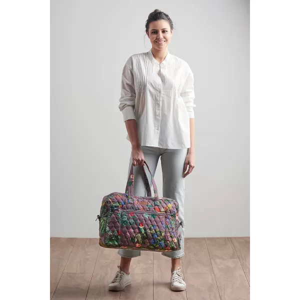 imageMaison d Hermine Weekend Bag Cotton Quilted Duffel Overnight Luggage Weekender Gym Bag for Gifts Travel Men Women Business Travellers Family Trip Bonobo  Blue8  Eden  Violet