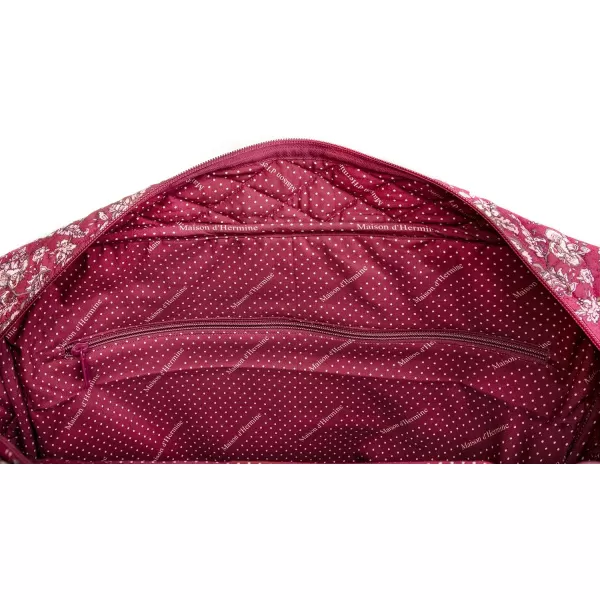 imageMaison d Hermine Weekend Bag Cotton Quilted Duffel Overnight Luggage Weekender Gym Bag for Gifts Travel Men Women Business Travellers Family Trip Bonobo  Blue43  Surya  Maroon