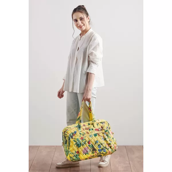 imageMaison d Hermine Weekend Bag Cotton Quilted Duffel Overnight Luggage Weekender Gym Bag for Gifts Travel Men Women Business Travellers Family Trip Bonobo  Blue10  Eden  Yellow