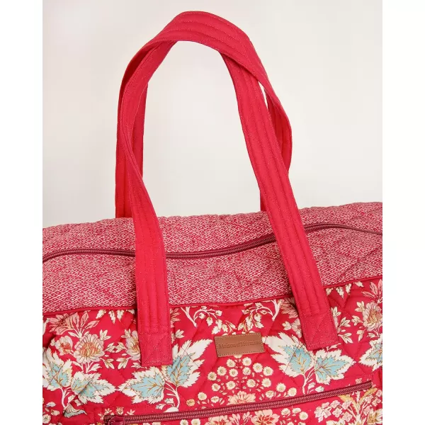 imageMaison d Hermine Weekend Bag Cotton Quilted Duffel Overnight Luggage Weekender Gym Bag for Gifts Travel Men Women Business Travellers Family Trip Bonobo  Blue44  Marquise  Red