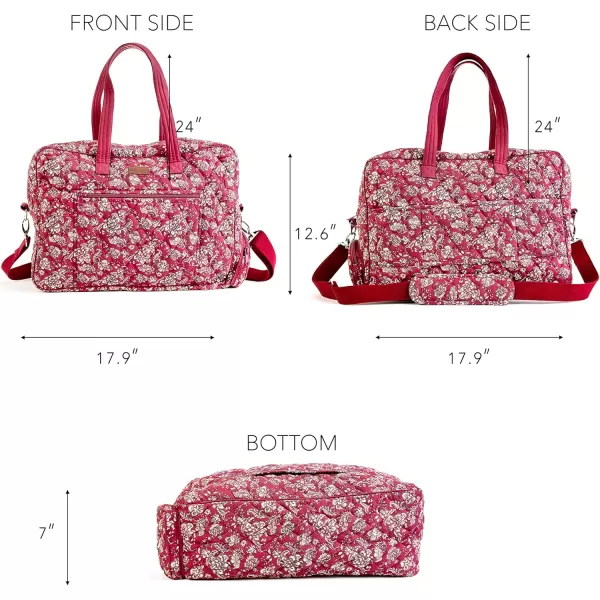 imageMaison d Hermine Weekend Bag Cotton Quilted Duffel Overnight Luggage Weekender Gym Bag for Gifts Travel Men Women Business Travellers Family Trip Bonobo  Blue43  Surya  Maroon