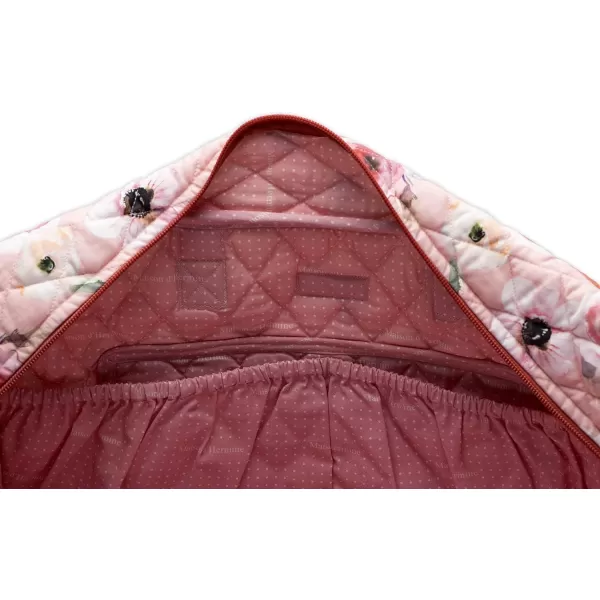 imageMaison d Hermine Weekend Bag Cotton Quilted Duffel Overnight Luggage Weekender Gym Bag for Gifts Travel Men Women Business Travellers Family Trip Bonobo  Blue28  Pale Garden  Romantic Poppy