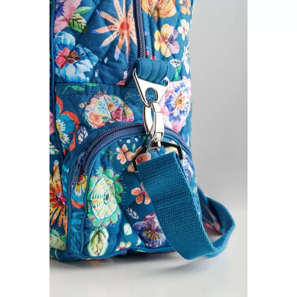 imageMaison d Hermine Weekend Bag Cotton Quilted Duffel Overnight Luggage Weekender Gym Bag for Gifts Travel Men Women Business Travellers Family Trip Bonobo  Blue36  Happy Florals  Blue