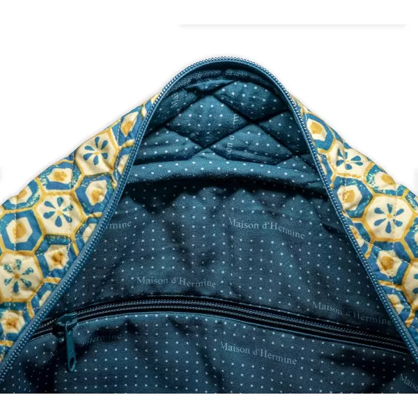 imageMaison d Hermine Weekend Bag Cotton Quilted Duffel Overnight Luggage Weekender Gym Bag for Gifts Travel Men Women Business Travellers Family Trip Bonobo  Blue19  Lakshmi