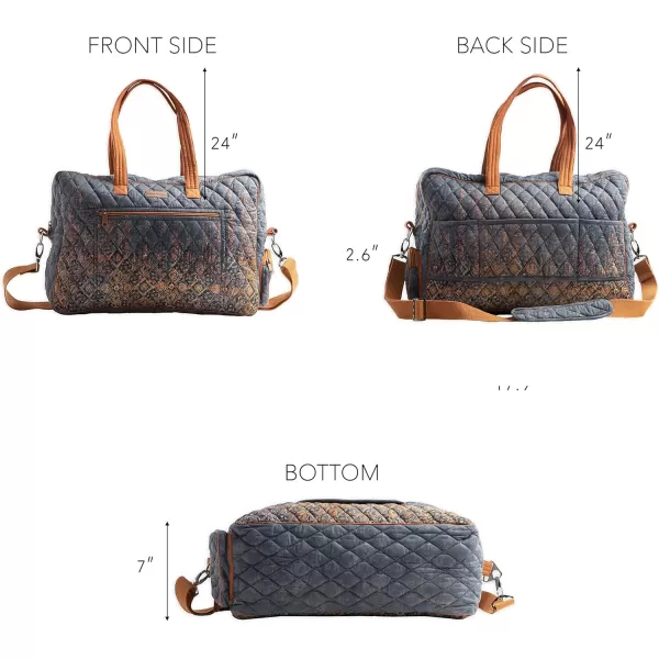 imageMaison d Hermine Weekend Bag Cotton Quilted Duffel Overnight Luggage Weekender Gym Bag for Gifts Travel Men Women Business Travellers Family Trip Bonobo  Blue13  Imperfection