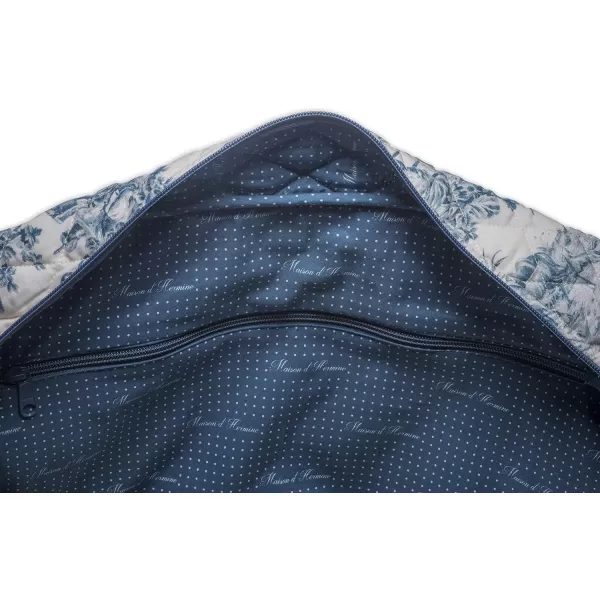 imageMaison d Hermine Weekend Bag Cotton Quilted Duffel Overnight Luggage Weekender Gym Bag for Gifts Travel Men Women Business Travellers Family Trip Bonobo  Blue2  the Miller  Blue