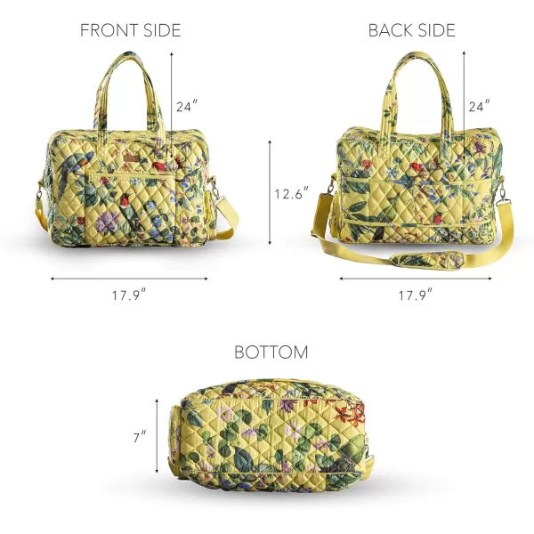 imageMaison d Hermine Weekend Bag Cotton Quilted Duffel Overnight Luggage Weekender Gym Bag for Gifts Travel Men Women Business Travellers Family Trip Bonobo  Blue10  Eden  Yellow