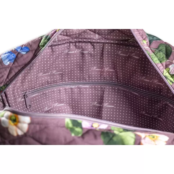 imageMaison d Hermine Weekend Bag Cotton Quilted Duffel Overnight Luggage Weekender Gym Bag for Gifts Travel Men Women Business Travellers Family Trip Bonobo  Blue8  Eden  Violet