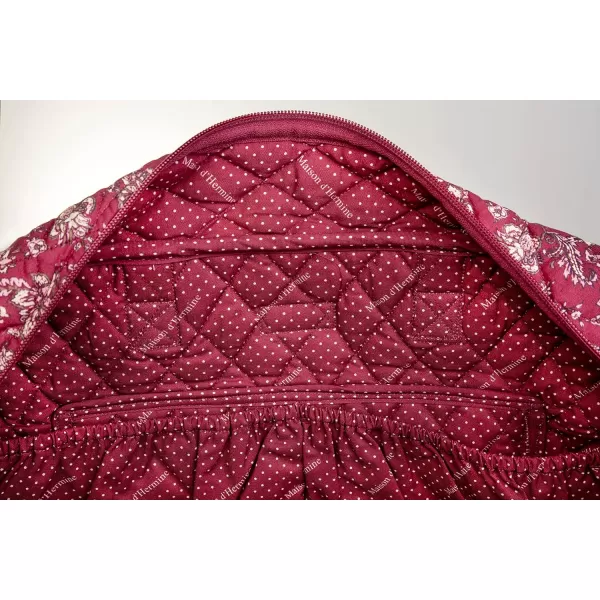 imageMaison d Hermine Weekend Bag Cotton Quilted Duffel Overnight Luggage Weekender Gym Bag for Gifts Travel Men Women Business Travellers Family Trip Bonobo  Blue43  Surya  Maroon