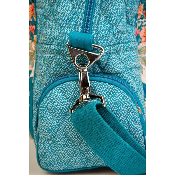 imageMaison d Hermine Weekend Bag Cotton Quilted Duffel Overnight Luggage Weekender Gym Bag for Gifts Travel Men Women Business Travellers Family Trip Bonobo  Blue44  Marquise  Blue