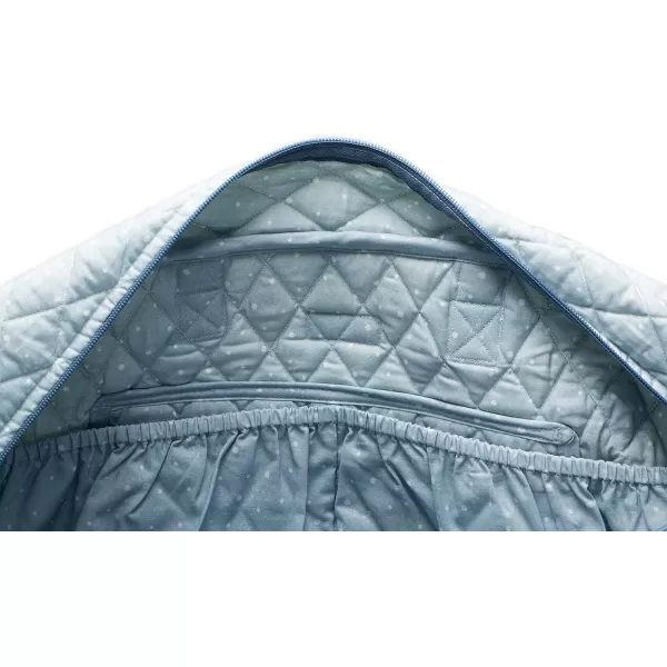 imageMaison d Hermine Weekend Bag Cotton Quilted Duffel Overnight Luggage Weekender Gym Bag for Gifts Travel Men Women Business Travellers Family Trip Bonobo  Blue26  Ice Florals