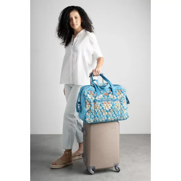 imageMaison d Hermine Weekend Bag Cotton Quilted Duffel Overnight Luggage Weekender Gym Bag for Gifts Travel Men Women Business Travellers Family Trip Bonobo  Blue44  Marquise  Blue