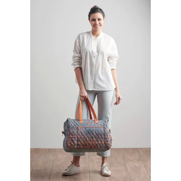 imageMaison d Hermine Weekend Bag Cotton Quilted Duffel Overnight Luggage Weekender Gym Bag for Gifts Travel Men Women Business Travellers Family Trip Bonobo  Blue13  Imperfection