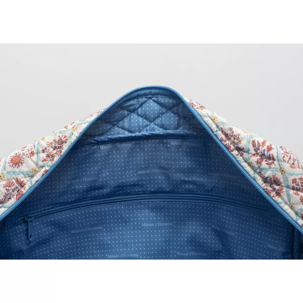 imageMaison d Hermine Weekend Bag Cotton Quilted Duffel Overnight Luggage Weekender Gym Bag for Gifts Travel Men Women Business Travellers Family Trip Bonobo  Blue47  Albane