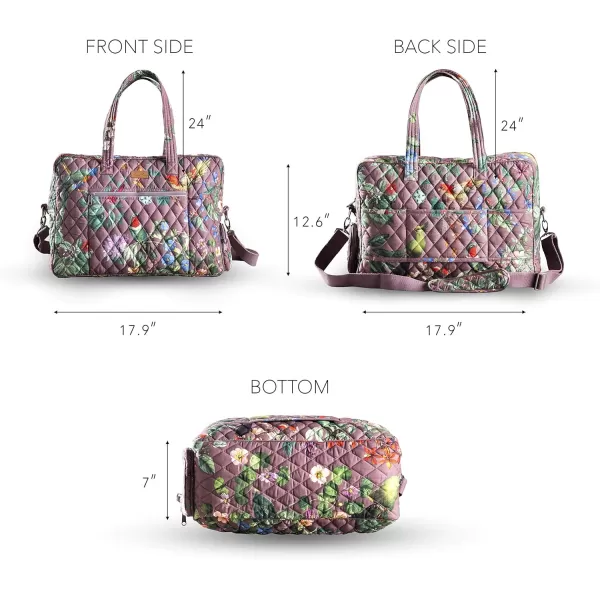 imageMaison d Hermine Weekend Bag Cotton Quilted Duffel Overnight Luggage Weekender Gym Bag for Gifts Travel Men Women Business Travellers Family Trip Bonobo  Blue8  Eden  Violet